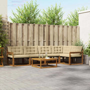 Set di divani da esterno con cuscino 6 pcs Naturale e Beige 3369476