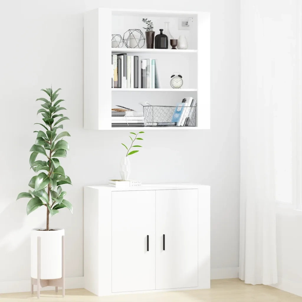 Armadietto a Muro | Mobile a Parete Bianco 80x33x80 cm in Legno Multistrato