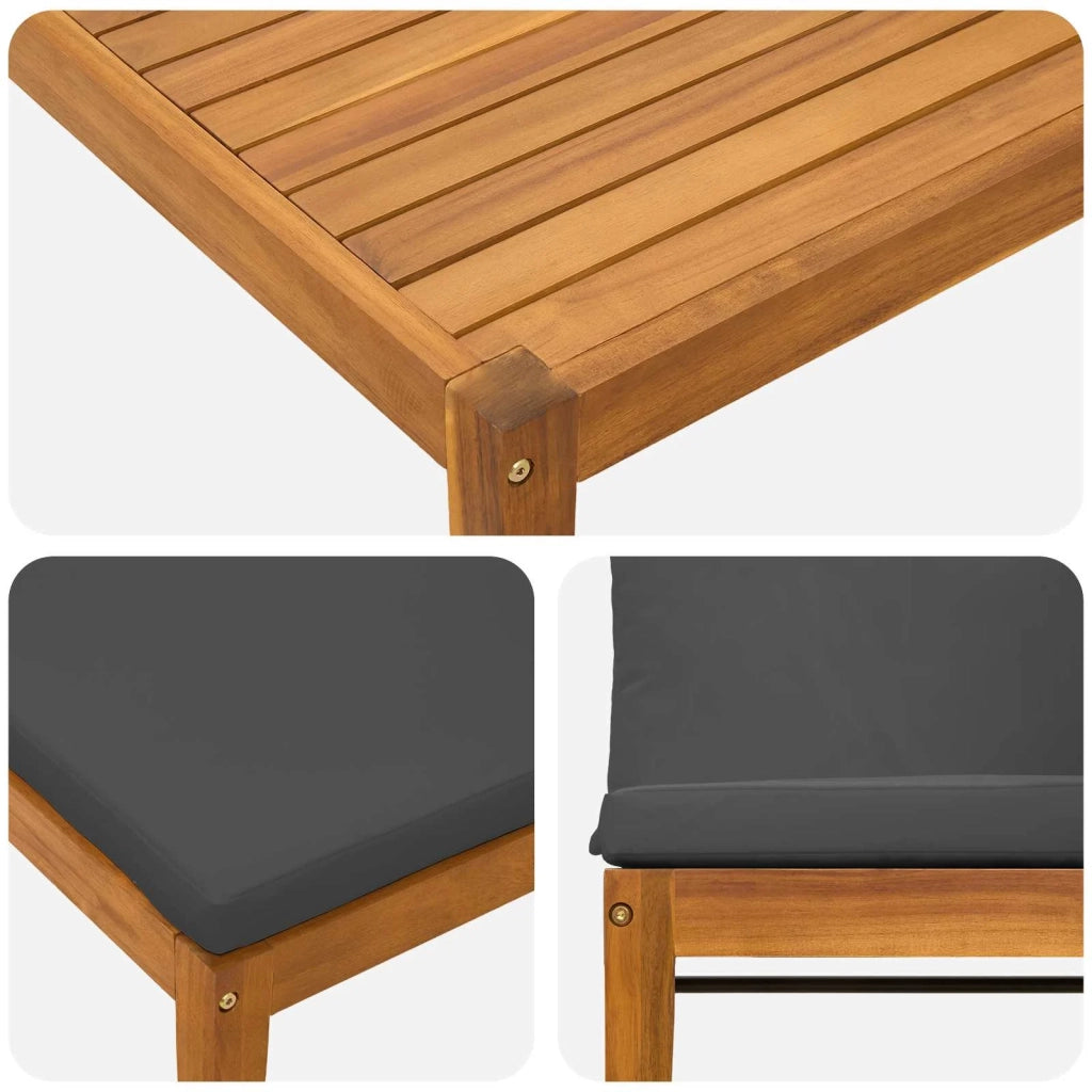 4 pcs Legno massiccio di acacia e corda Naturale 3407759