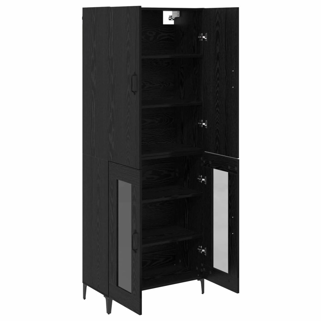 Credenza Rovere Nero 69,5 x 34 x 180 cm Legno multistrato 3416157