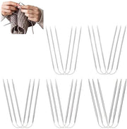 Solidchoice- Haaknaalden 15 Stuks - Tunesische Haaknaalden - Bamboe/Plastic Koord - Roestvrij Staal - Zilver - Ergonomisch Ontwerp - Breinaalden