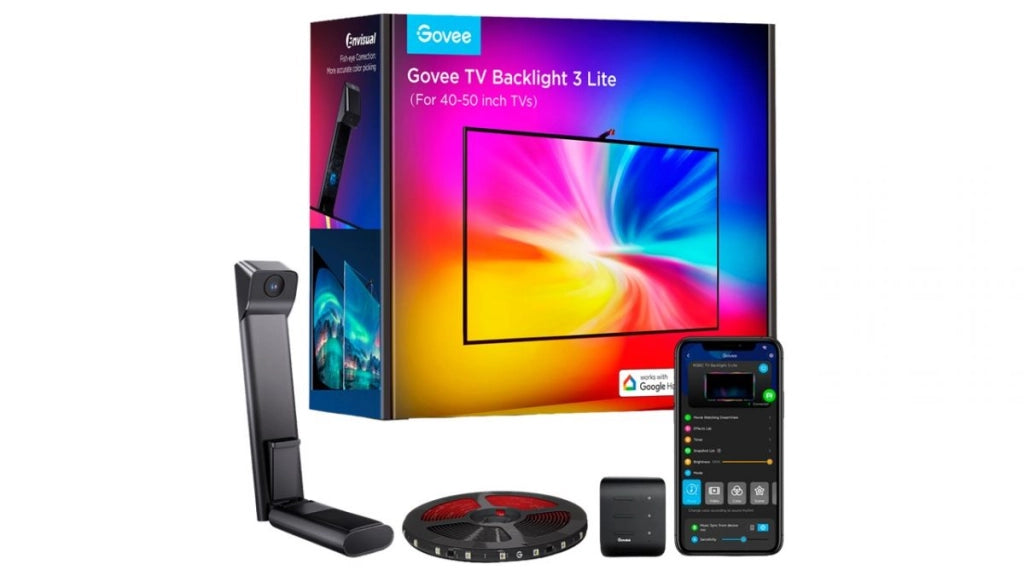 Govee TV Backlight 3 Lite H6097 Striscia LED RGBIC+W Smart per TV 40-50" WiFi