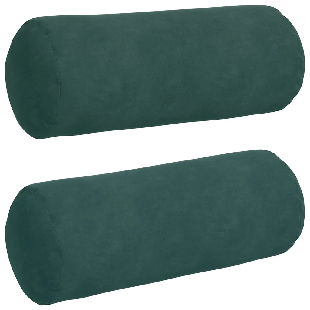 Cuscini a rullo 2 pz | Cuscini per sedie Verde Scuro ? 15 x 40 cm Tessuto in Cords