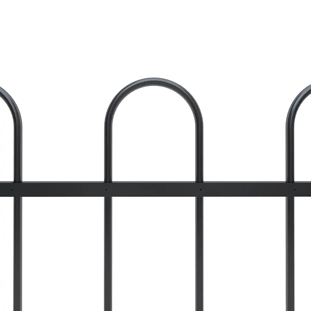 Recinzione da Giardino BOXTEL con Parte Superiore ad Anello in Acciaio 170x150 cm Nero 144932