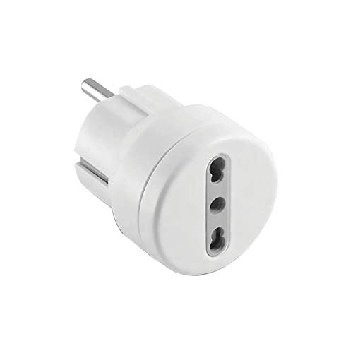 Adattatore Semplice Schuko Bivalente 10 a Spina Schuko 2P Presa 10 16A 2P+T