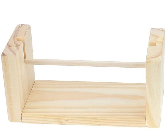 Organizzatore per oggetti in legno - Rastrello a fili - Organizzatore - Corda macramé - Corda per filati - Dimensioni 20x10x13 cm - Rastrello a fili