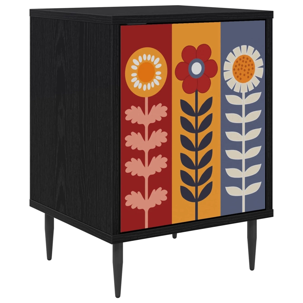 Armadio da Notte ESSEN Rovere Nero 36 x 33 x 51 cm 8007255