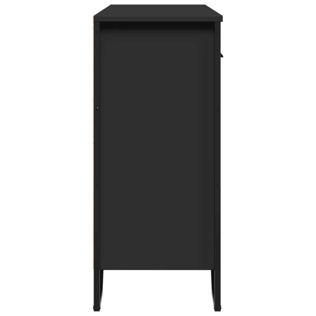 Credenza Nera 97x32,5x74,5 cm in Legno Multistrato 848559