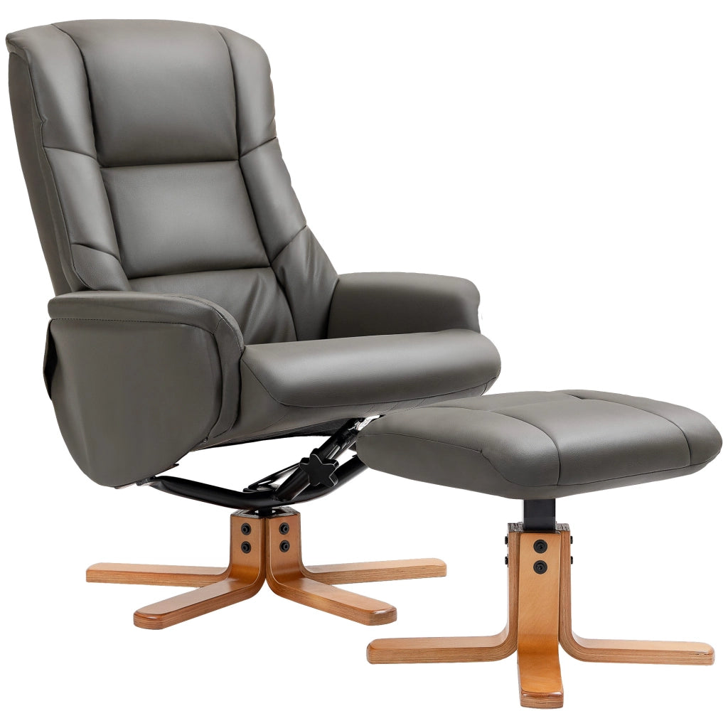 Poltrona Relax Reclinabile Massaggiante con Poggiapiedi ¨C Zephmum ¨C Grigio Velluto