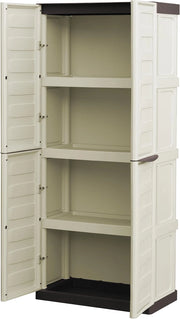 ARMADIO MOBILE IN RESINA DA ESTERNO SPAZIO 4 RIPIANI FISSI 70X40X165