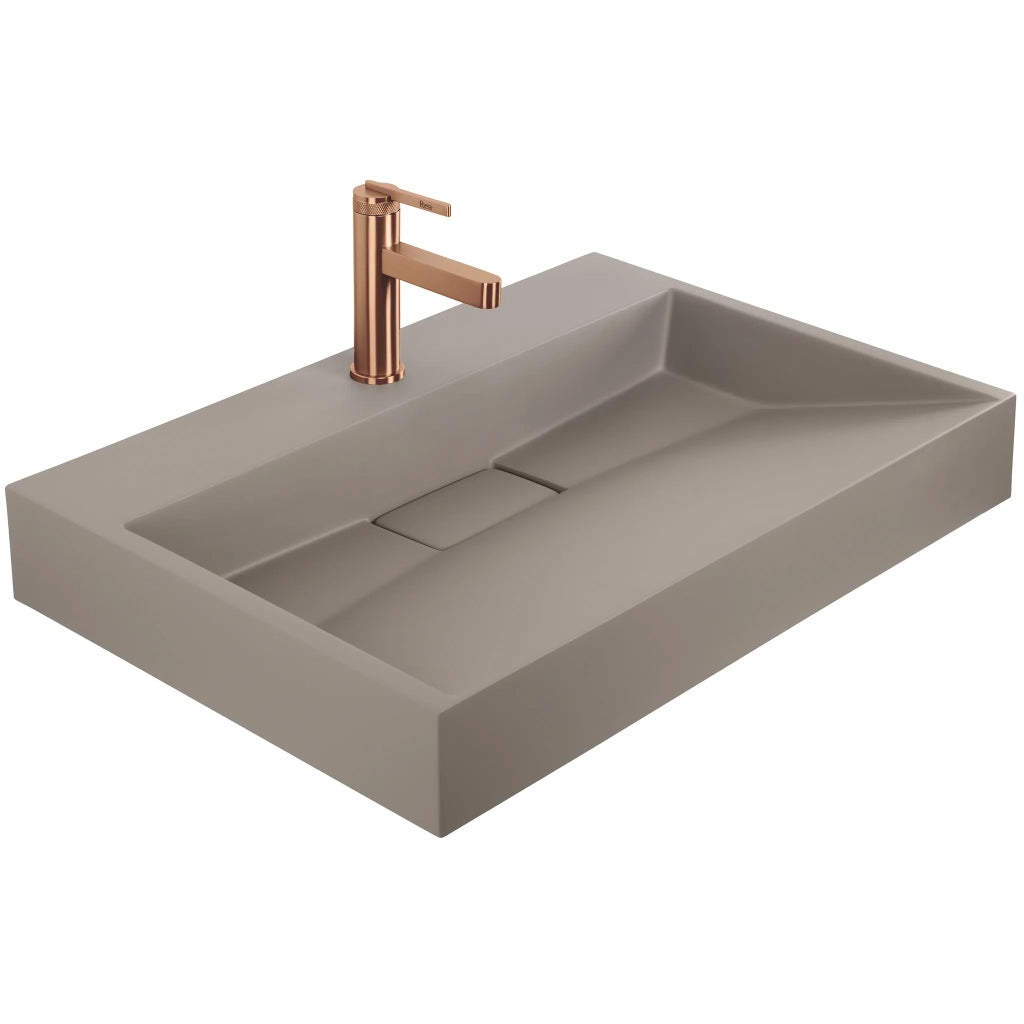 Lavabo In Conglomerato Rea Goya Taupe 70cm
