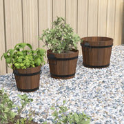 Set Secchi per Fiori 3 pz in Legno Massello di Abetecod mxl 121389