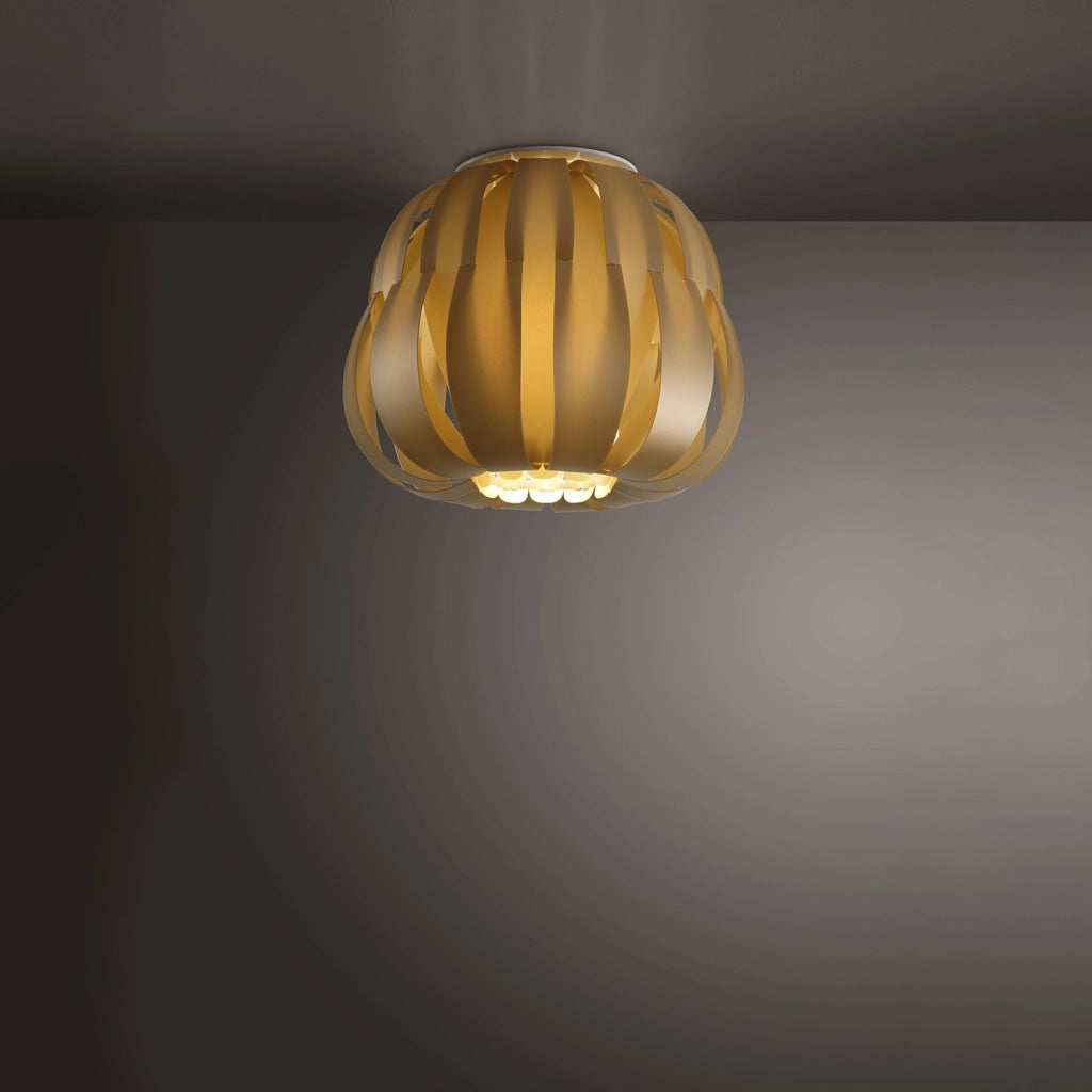 Plafoniera Moderna Queen Polilux ® New Gold 1 Luce E27 D42Cm