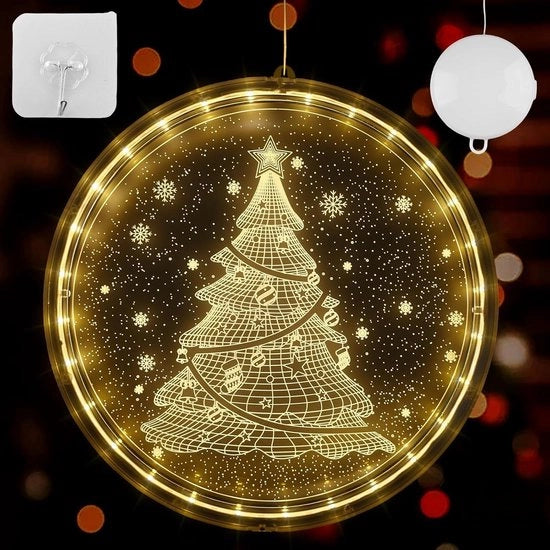 Decorazione di Natale Decorativa 24 cm - Lampada da Parete con Gancio - Esterno Interno Terrazzo - Decorazione di Natale Illuminazione di Fondale