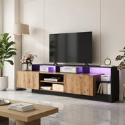 Cassettiera per TV in truciolato; nero e rovere; lunghezza 190 cm