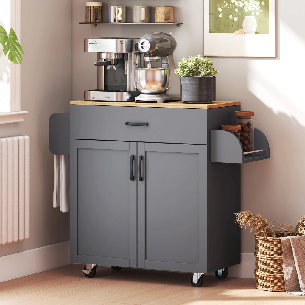 Armadio Mobile da Cucina con Ante ¨C Zephmum ¨C 105x36x85 cm Grigio