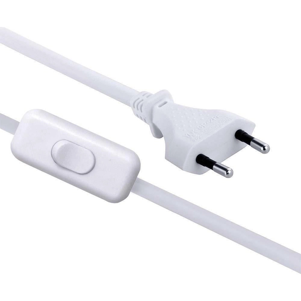 CAVO H03VVH2-F 2,5A 150CM CON INTERRUTTORE BIANCO.