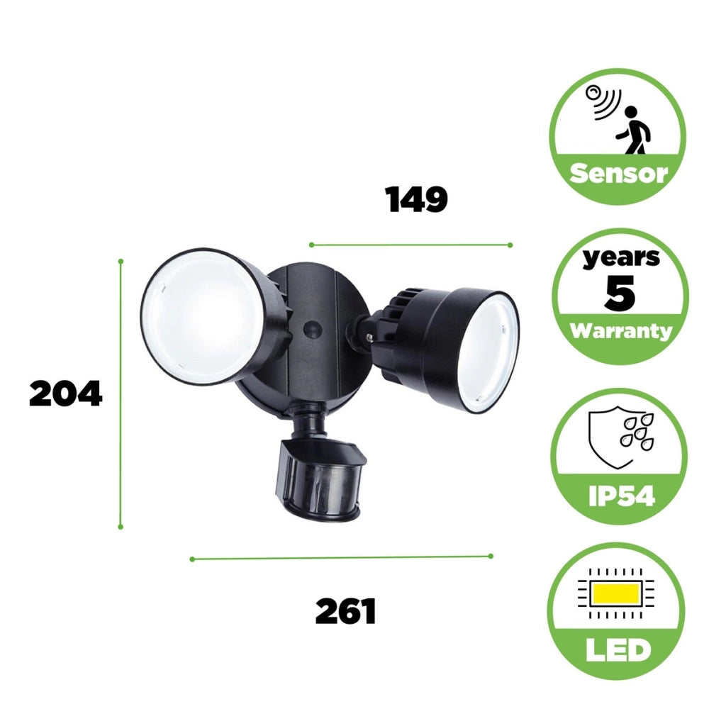 Applique esterna SHRIMP Lutec nera LED 15W sensore