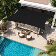 Rectangular Sunshade Sail Made Of Oxford Fabric, 3x5 M, Black
