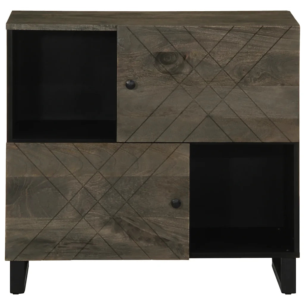 Credenza | Madia | Buffet da pranzo | Armadio da pranzo Nera 80x33x75 cm in Legno Massello di Mango