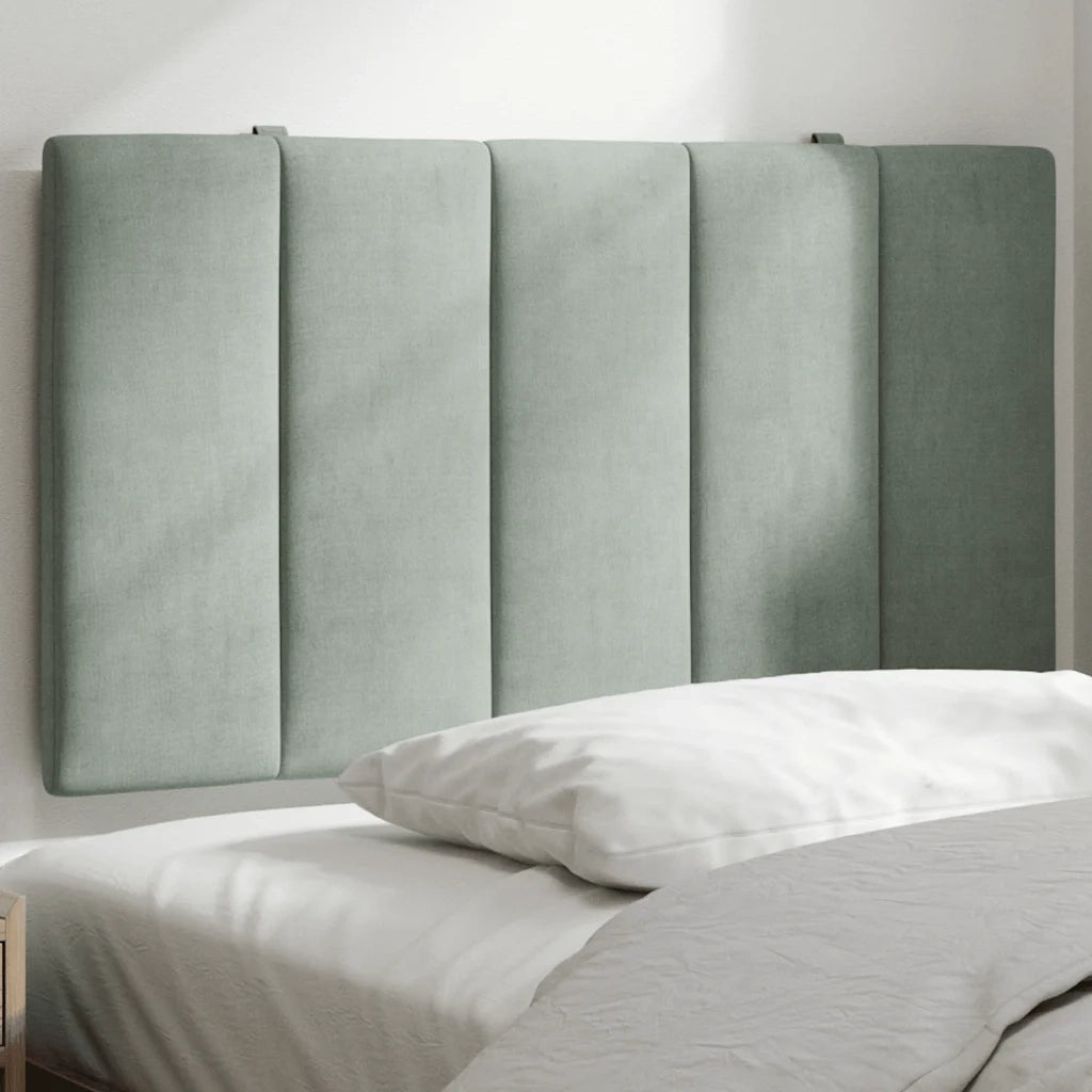 Cuscino Testiera Hanko Grigio Chiaro 90 cm in Velluto CFW6634825
