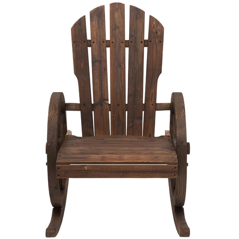 SEDIA A DONDOLO STILE RUSTICO ADIRONDACK IN LEGNO DI ABETE