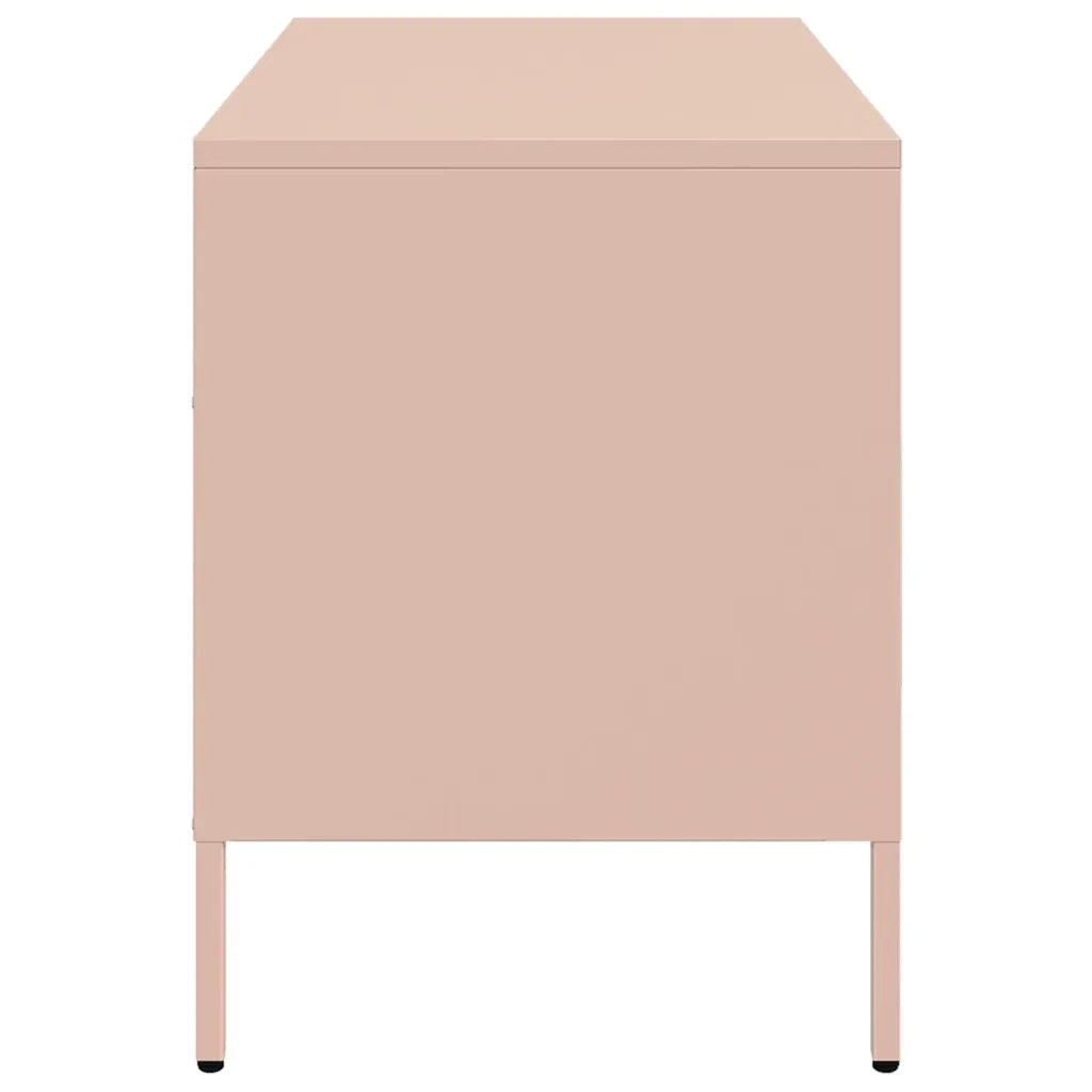 Mobili TV 2pz Rosa 68x39x50,5 cm in Acciaio 843045