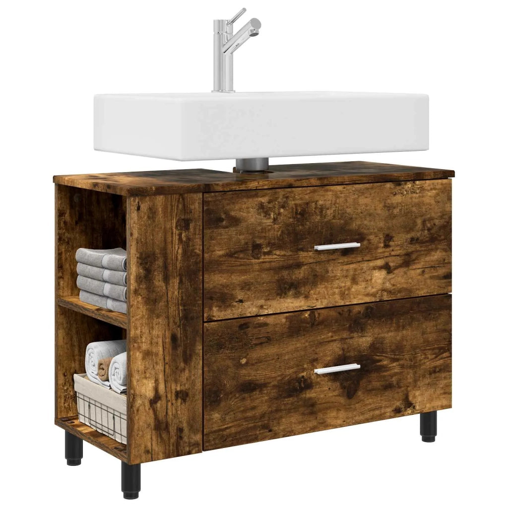 Mobiletto da bagno Rovere Fumo 80 x 35 x 60 cm