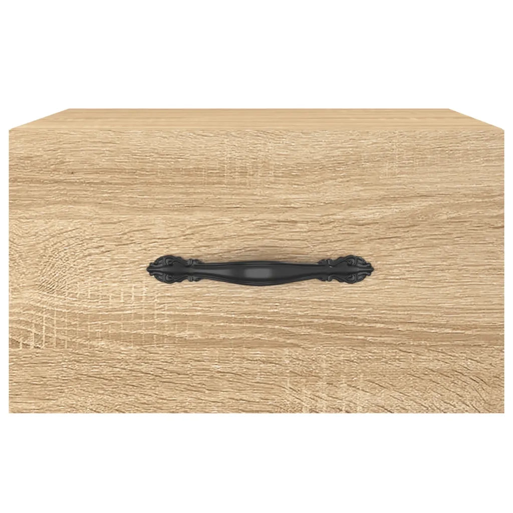 Set di 2 Comodini | Armadio da Notte | Mobiletto da notte a Muro Rovere Sonoma 35x35x20 cm