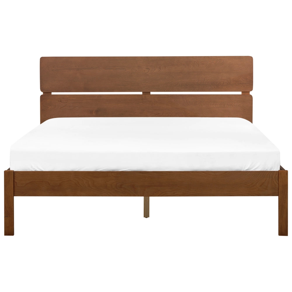 Letto in marrone scuro UE matrimoniale 160 x 200 cm con testiera a doghe Stile rustico minimalista