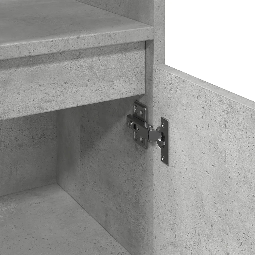 Armadietto Bagno | Armadio da bagno Grigio Cemento 30x30x100 cm Legno Multistrato