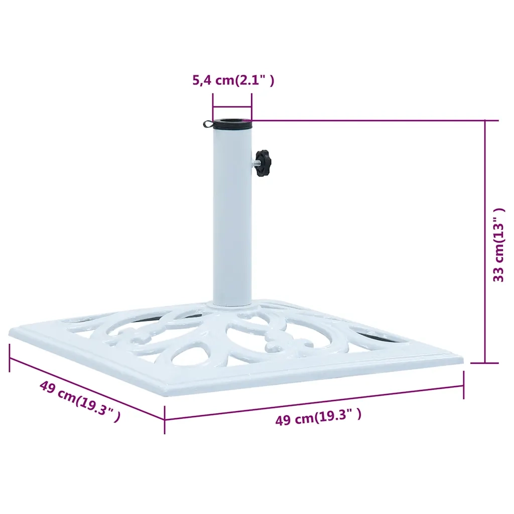 Base Ombrellone-Supporto per ombrellone Bianca 12 kg 49 cm in Ghisa