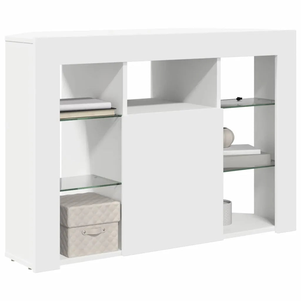 Mobile TV LED-Credenza per TV con LED-Console TV Angolare Bianco 100x40x68cm Legno multistrato