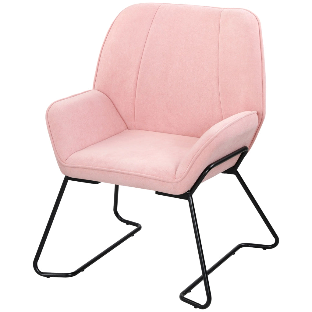Poltrona in Velluto con Gambe in Metallo ¨C Xylo ¨C Rosa