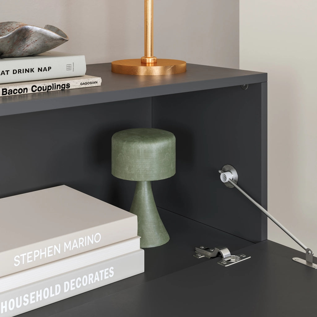 Mobile Pensile Evaton Porta TV da Parete 180 x 32 x 30 cm - Grigio Scuro Opaco [en.casa]