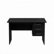 Scrivania con 3 cassetti e serratura per studio in legno 120×60×75 cm nero