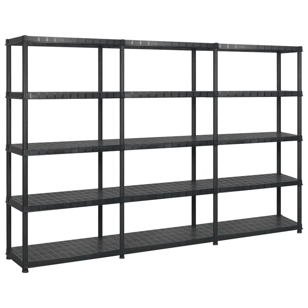 Scaffale a 5 Ripiani Nero 274,5x45,7x185 cm in Plastica cod mxl 52834