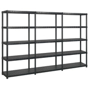 Scaffale a 5 Ripiani Nero 274,5x45,7x185 cm in Plastica cod mxl 52834