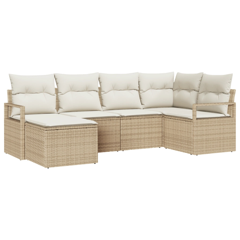 Set di Divani da Giardino  8 Pezzi con Cuscini Marrone Polyrattan