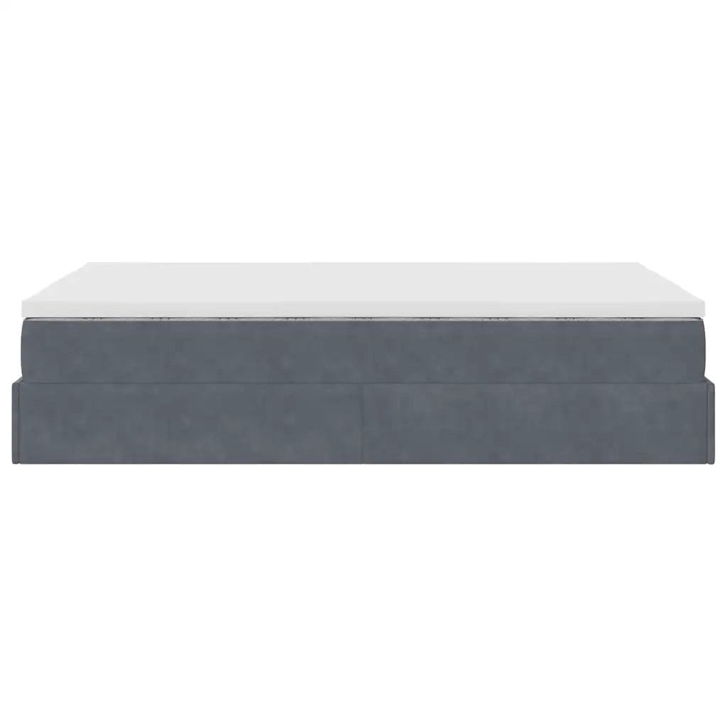 Pouf Letto con Materasso Grigio Scuro 120x190 cm Velluto 3311172