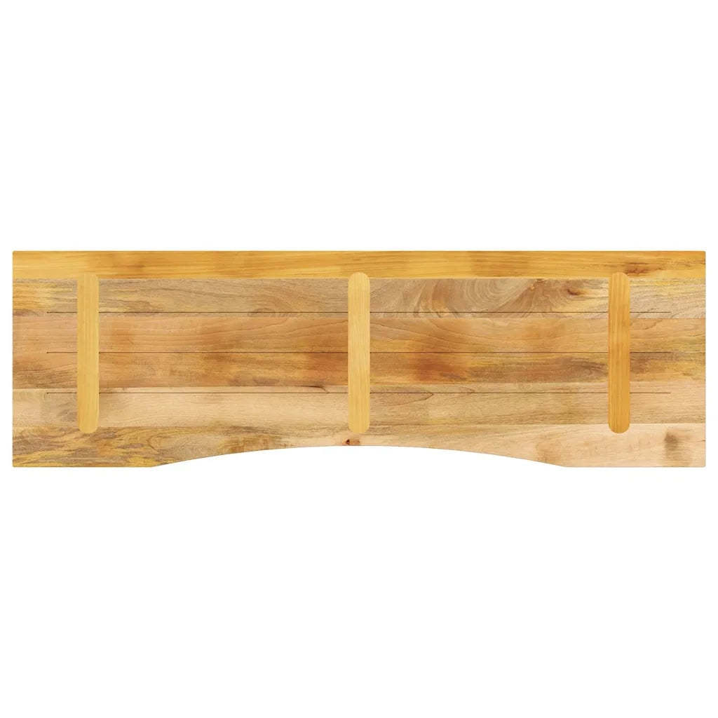 Piano Scrivania con Curva 160x50x2,5cm Massello Grezzo di Mango