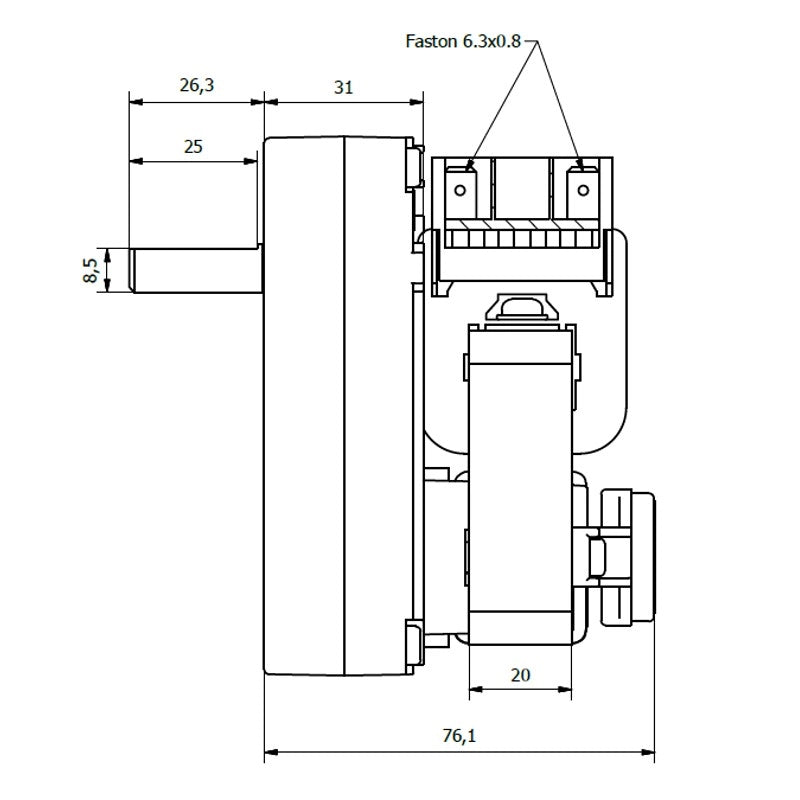 Ricambistufeapellet Motoriduttore per Stufa a Pellet KENTA K9173007 1rpm Albero da 9,5mm Motore per carico Pellet