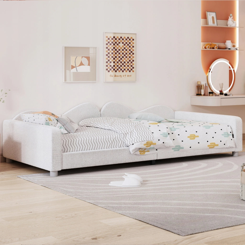 Letto per bambini 90x200 - Xylo - Peluche, bianco, senza materasso