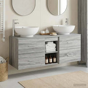 Set di mobili per il bagno 3 pz Sonoma grigio 3405904