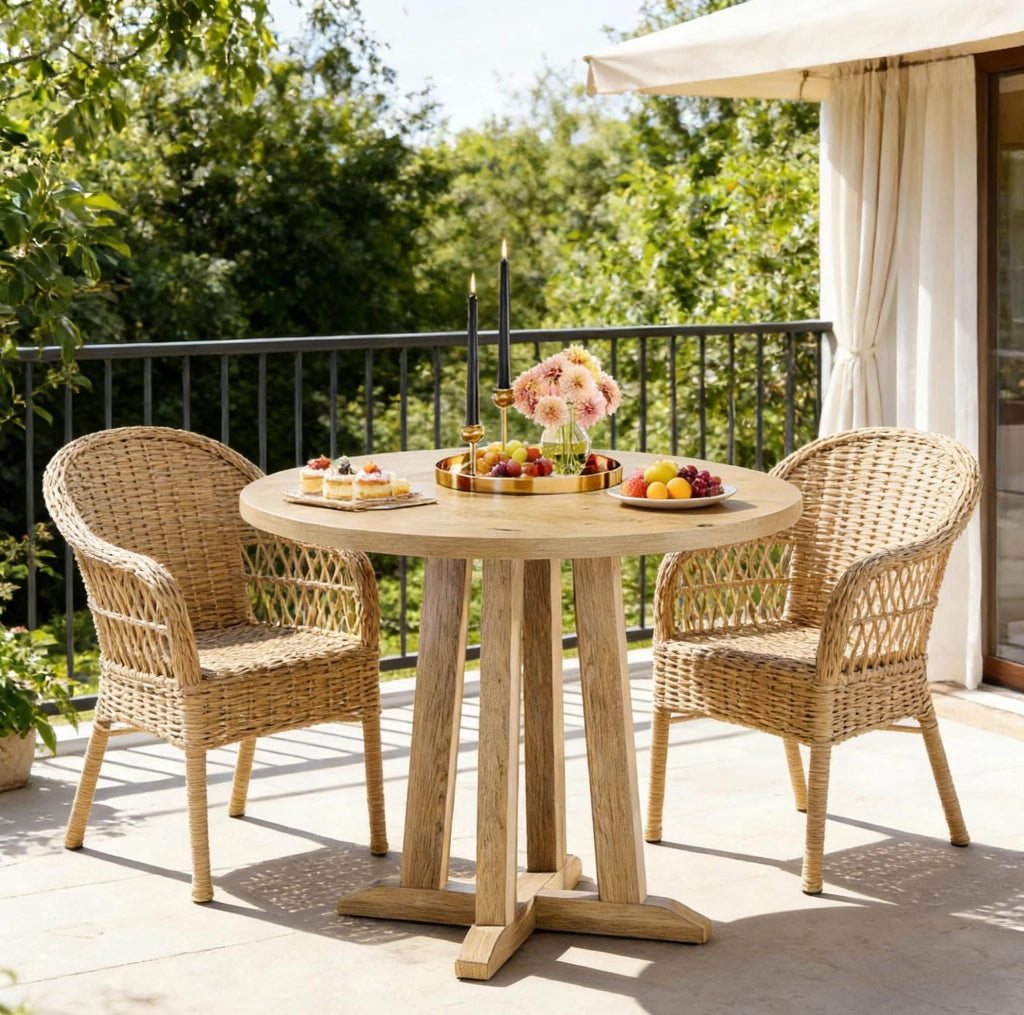 Tavolo da pranzo rotondo in legno 80 cm per 2-4 persone