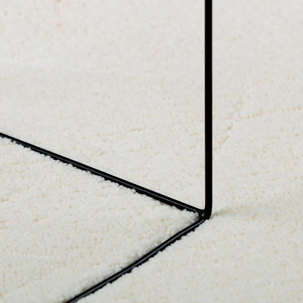 Tappeto OVIEDO a Pelo Corto Crema Ø 120 cm 375523