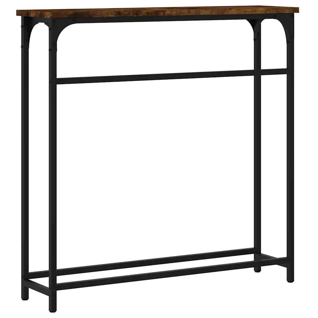 Tavolino Consolle | Tavolo d'Ingresso Rovere Fumo 75x19,5x75cm in Legno Multistrato