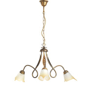 Lampadario 3 luci Doppio Giro Bronzo
