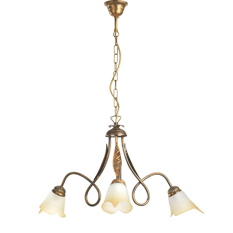 Lampadario 3 luci Doppio Giro Bronzo