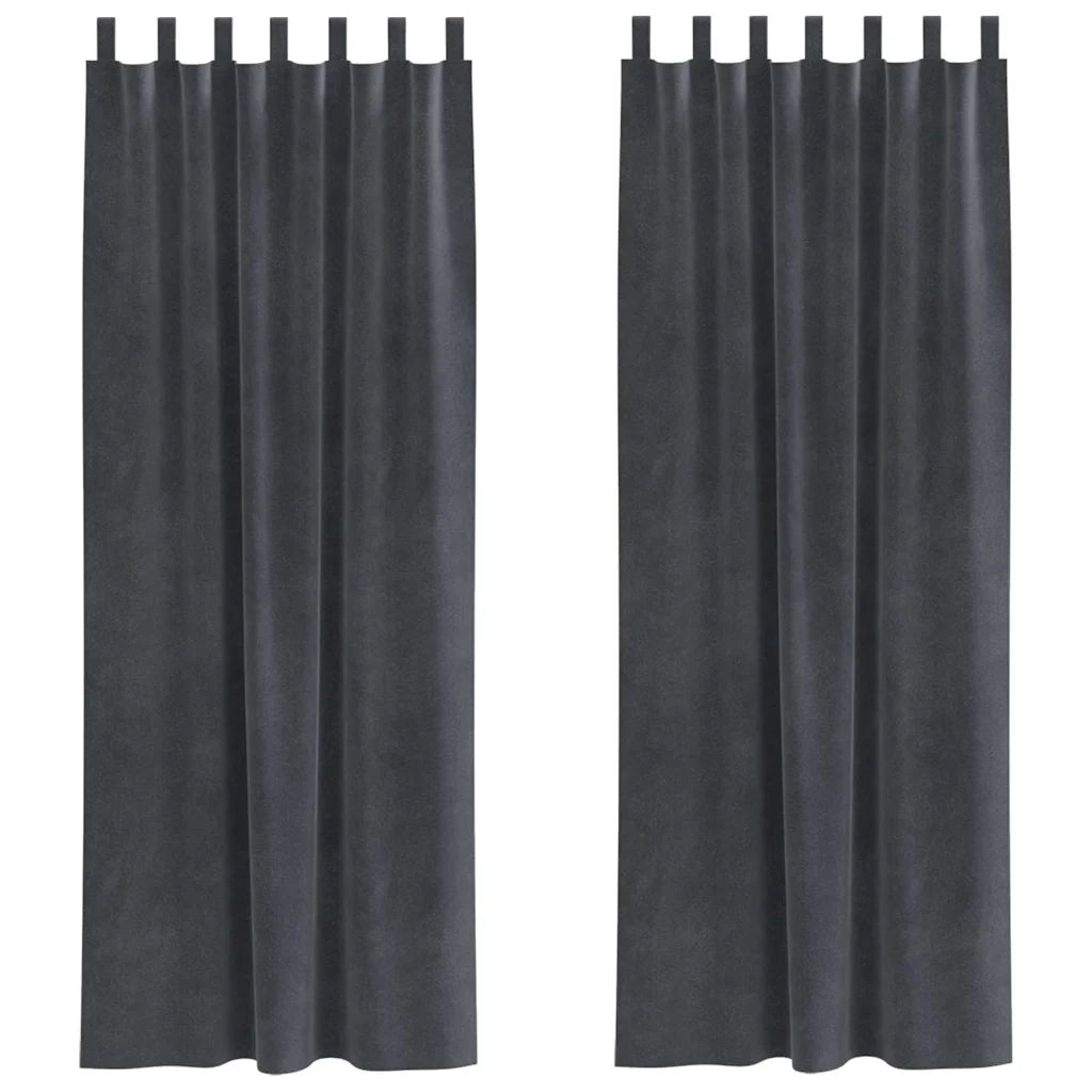 Tende oscuranti 2 pcs Grigio chiaro 140 x 225 cm Velluto 4107265